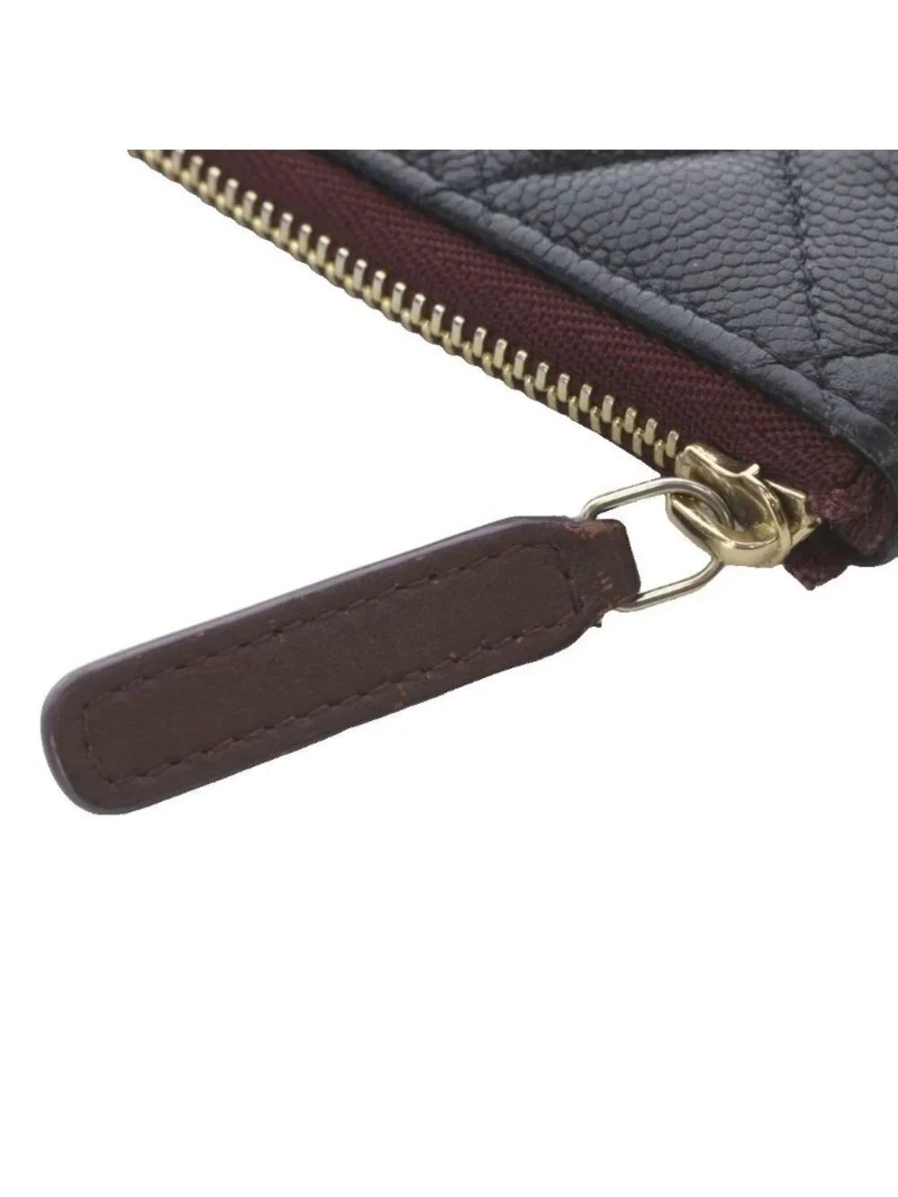 Chanel Quilted Caviar Leather Classic Small Zip Pouch CC Logo Black - Picture 6 of 8